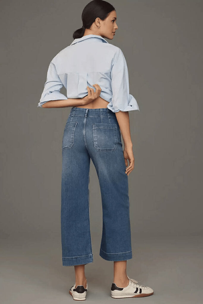 Maeve The Colette Crop High-Rise Wide Leg Jeans (Retails $130) - Size 32 P
