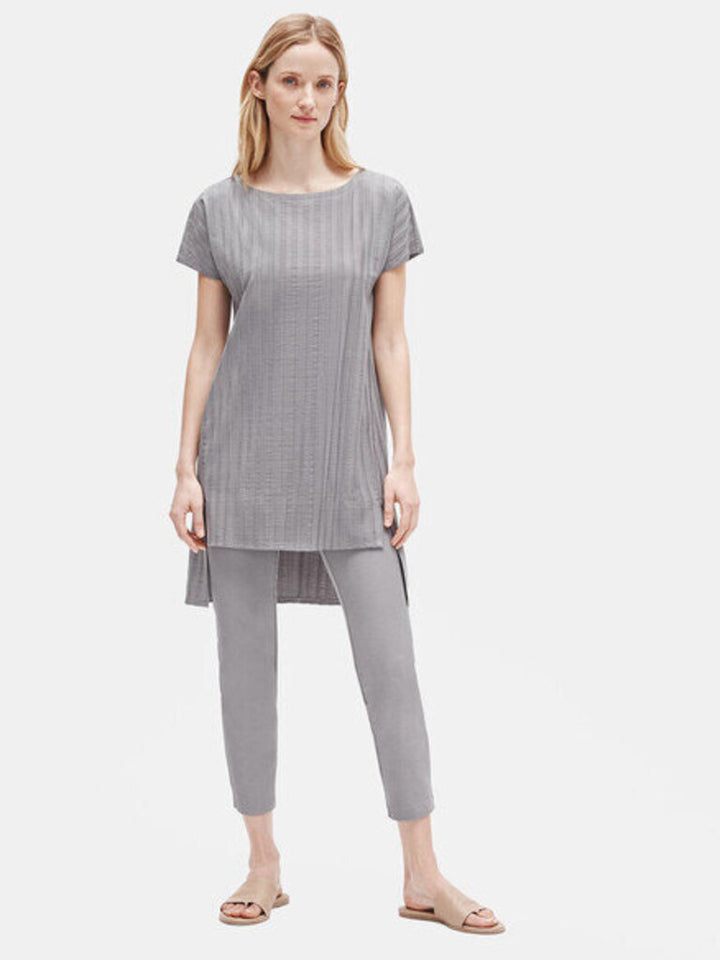 Eileen Fisher NWT Wide Rib Stretch Tunic Top - Size Large