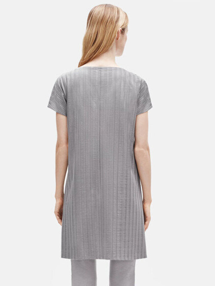 Eileen Fisher NWT Wide Rib Stretch Tunic Top - Size Large