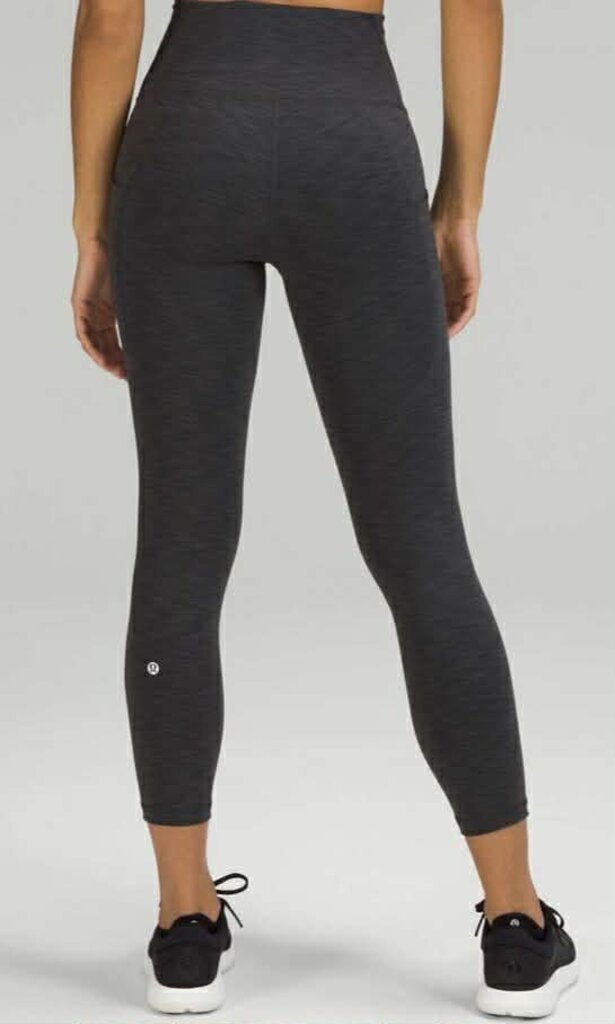 Lululemon Wunder Train High-Rise Crop with Pockets 23" in Heathered Graphite Grey (Retails $118) - Size 6