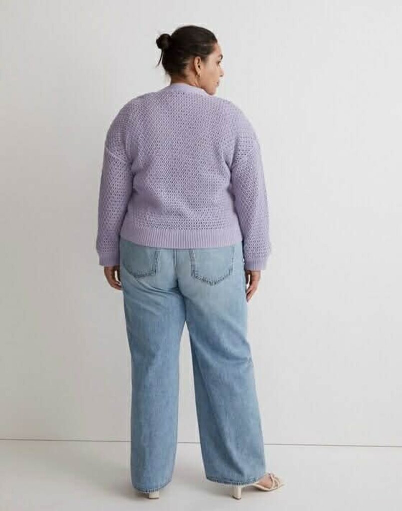 Madewell Open-Stitch Crop Cardigan Sweater - Size Small