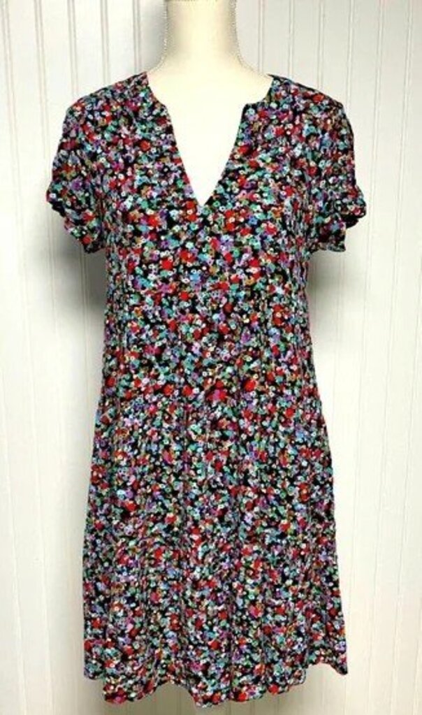 Maeve Harper Floral Midi Dress Short Sleeve - Size Small