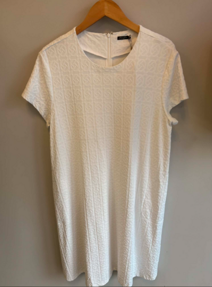 J. McLaughlin White Textured Catalina Cloth Dress - Size XL
