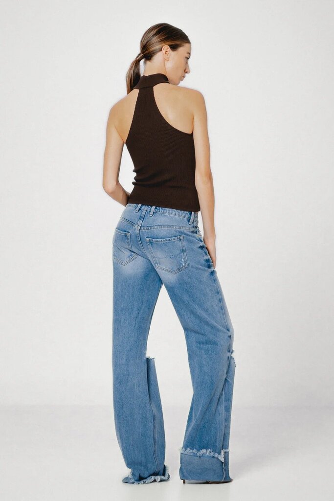 Sans Faff Hillary Halter Top in Brown - Size XS (retails $195)