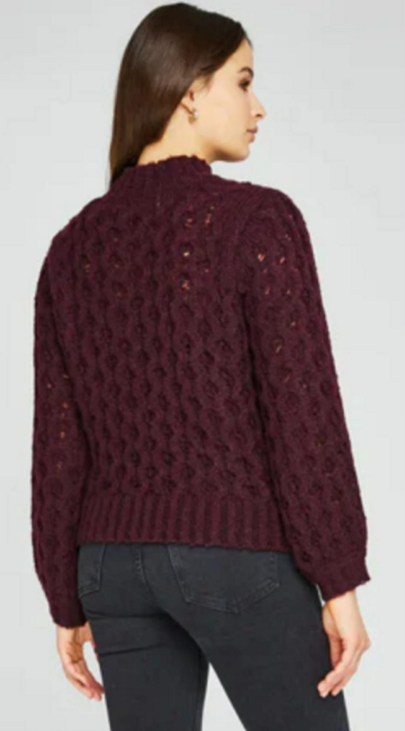 Gentle Fawn Purple Cable Knit Sweater - Size XS