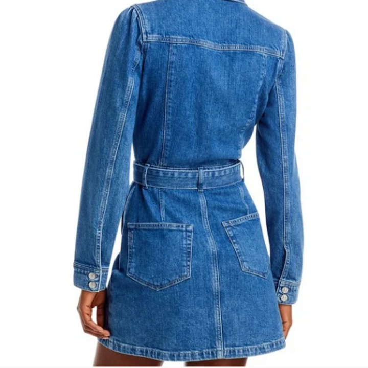 Paige Mayslie Long Sleeve Denim Shirt Dress - Size Small