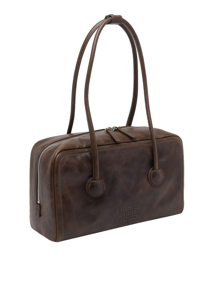 Marge Sherwood Washed Brown Soft Boston Shoulder Bag (Retails for $401)