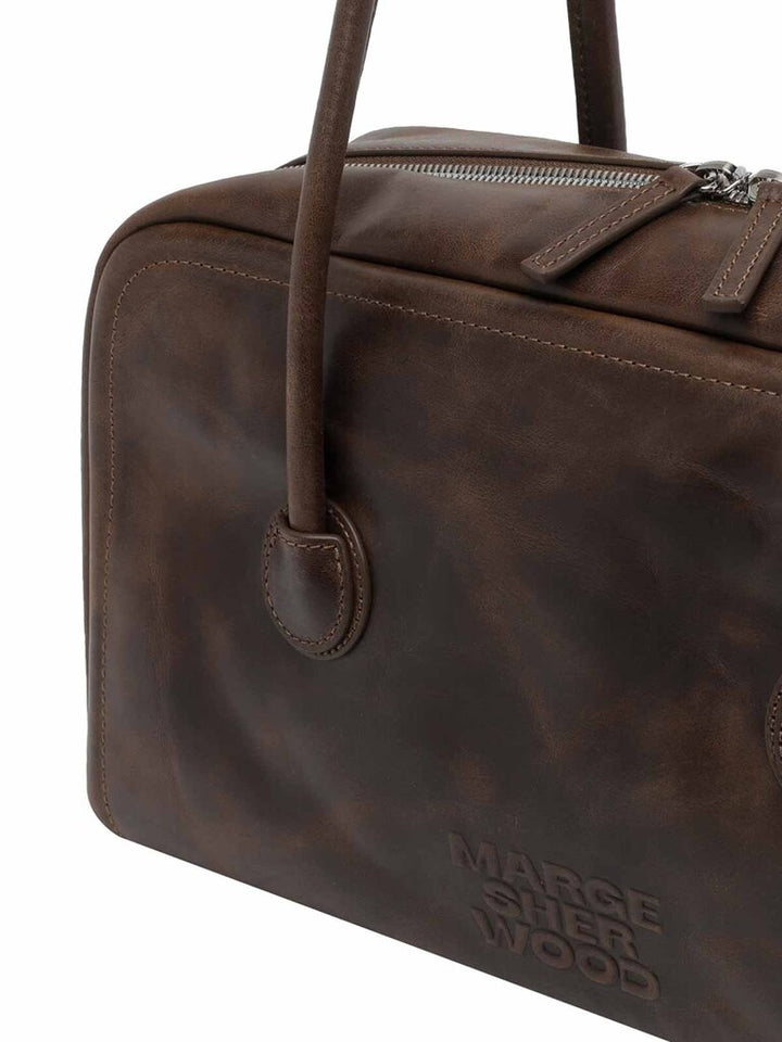 Marge Sherwood Washed Brown Soft Boston Shoulder Bag (Retails for $401)