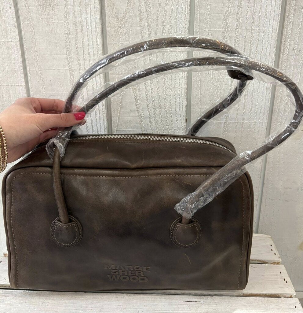 Marge Sherwood Washed Brown Soft Boston Shoulder Bag (Retails for $401)