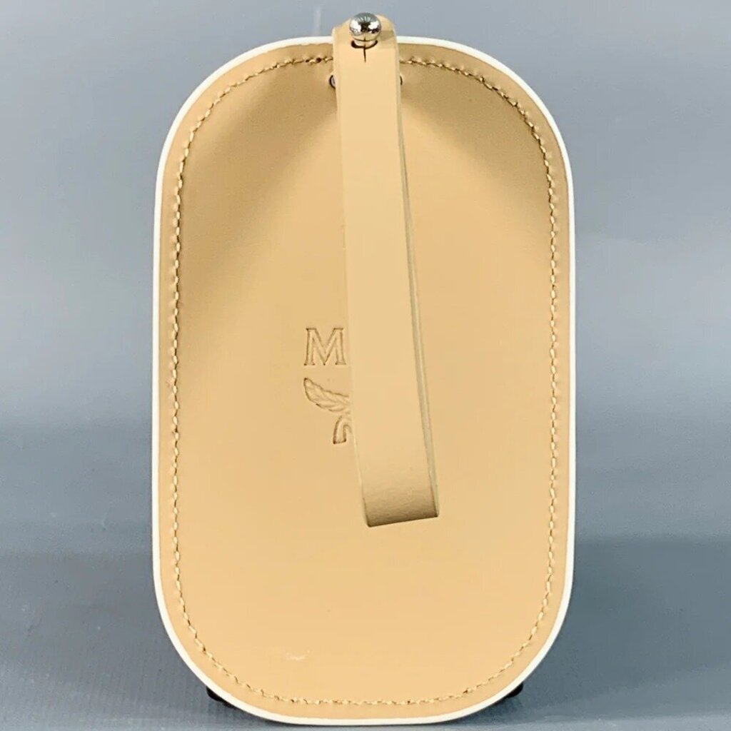 MCM White Rainbow Pineapple Leather Luggage Tag