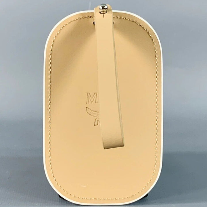 MCM White Rainbow Pineapple Leather Luggage Tag