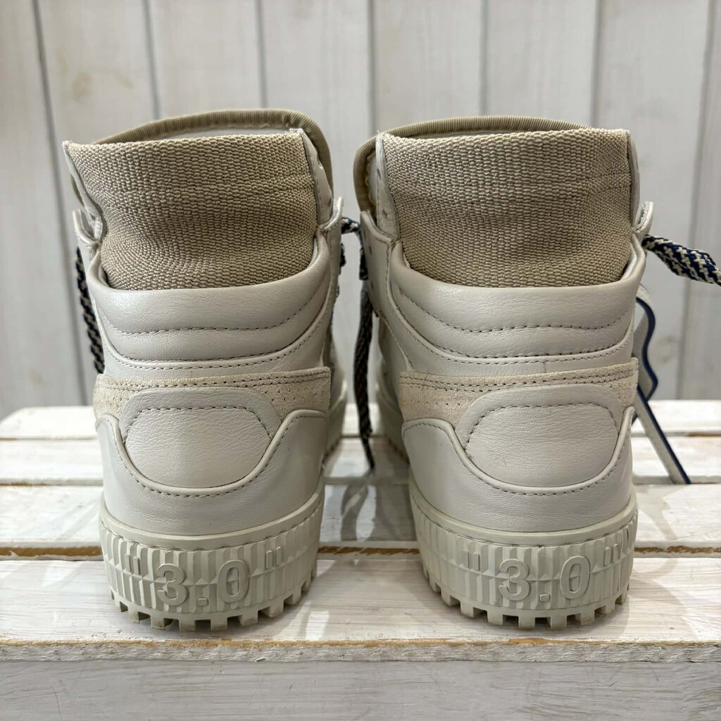 Off White Off-Court 3.0 High Top Sneakers in White Beige Blue - Size 38