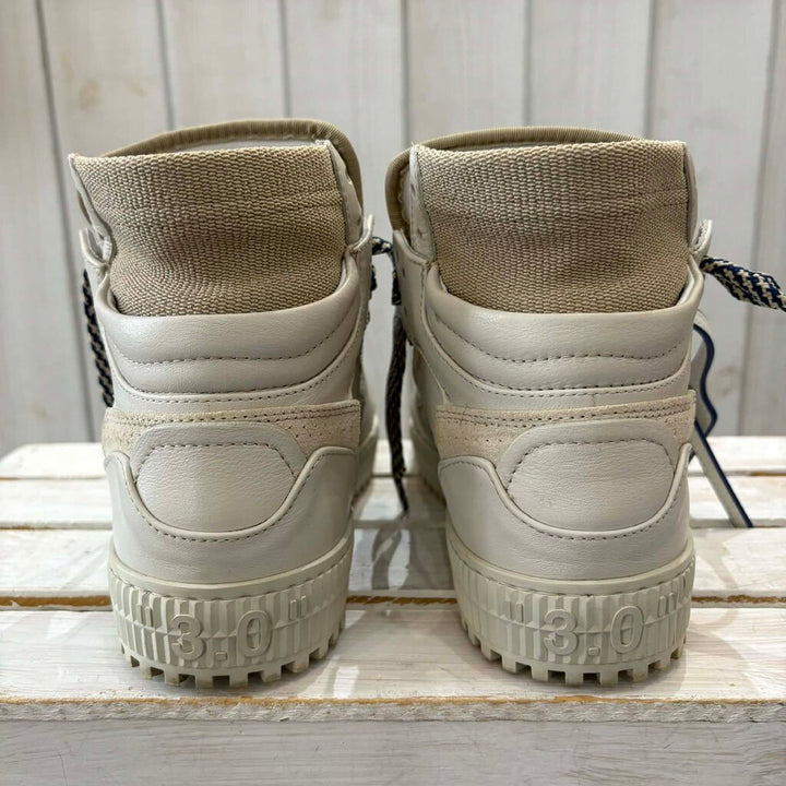 Off White Off-Court 3.0 High Top Sneakers in White Beige Blue - Size 38