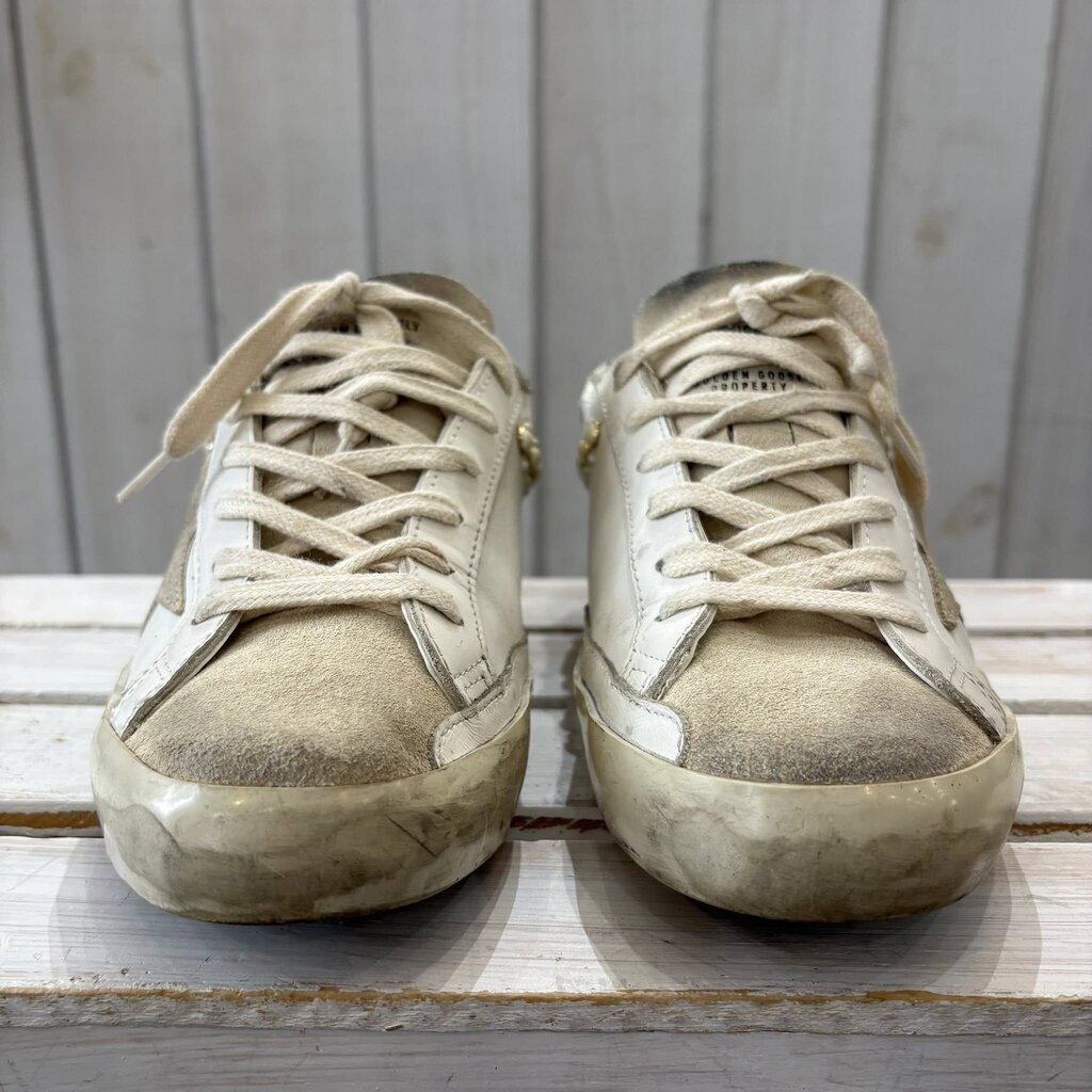 Golden Goose Pearl Super Star Leather Sneakers - Size 37