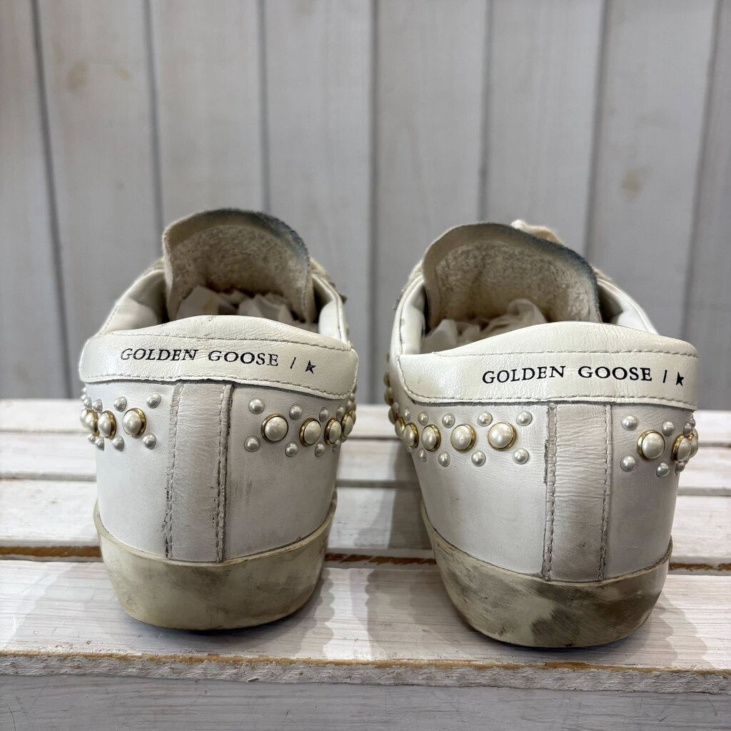 Golden Goose Pearl Super Star Leather Sneakers - Size 37
