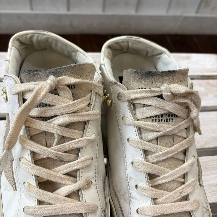 Golden Goose Pearl Super Star Leather Sneakers - Size 37