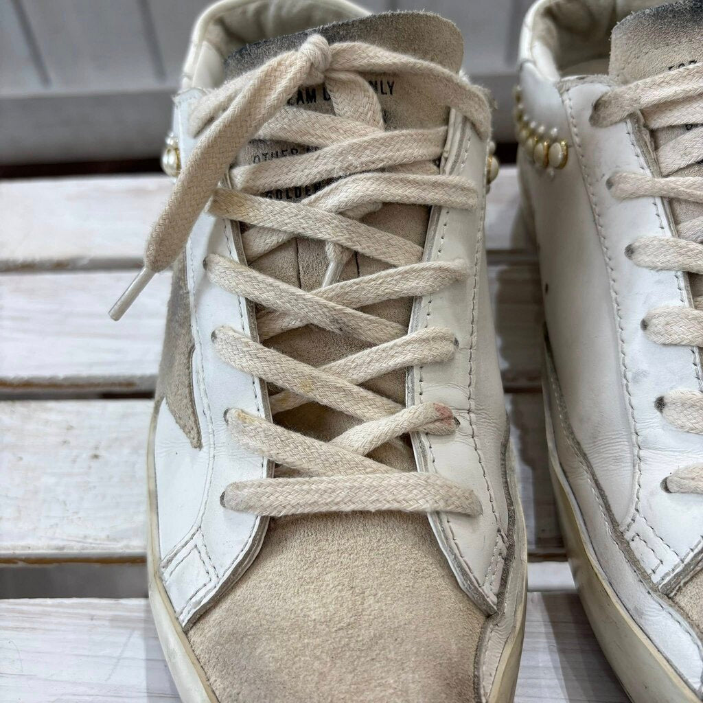 Golden Goose Pearl Super Star Leather Sneakers - Size 37