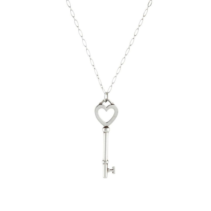 Tiffany & Co. Large Heart Key Pendant Necklace