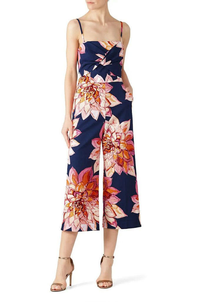Trina Turk Scenary Twist Front Culotte Leg Jumpsuit - Size 4
