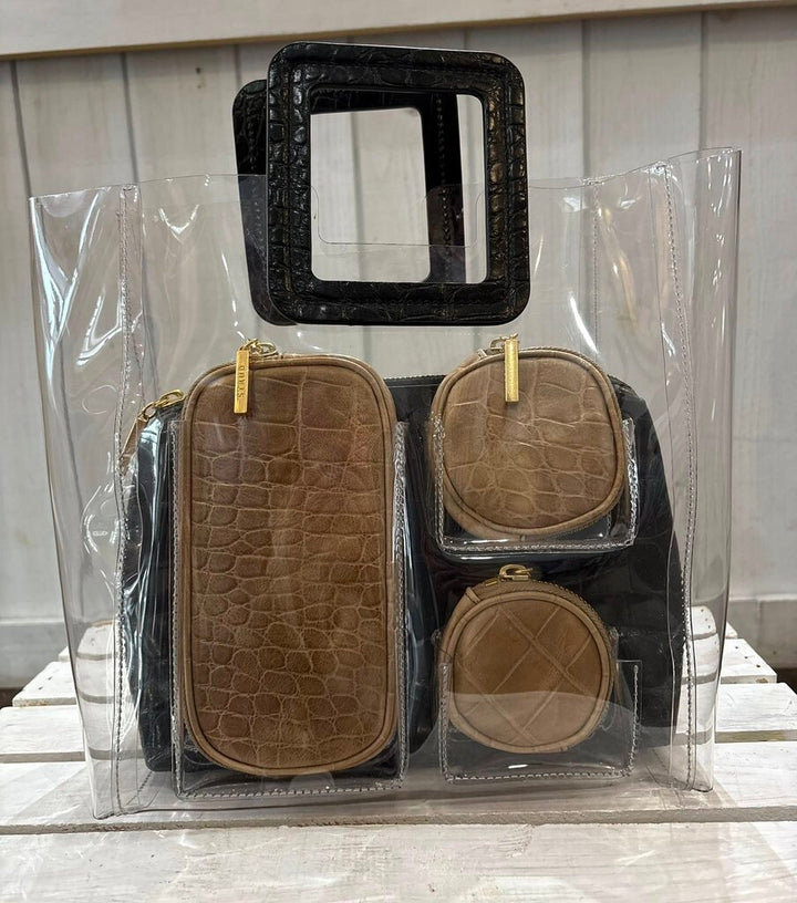 Staud Shirley Transparent Croc Handbag