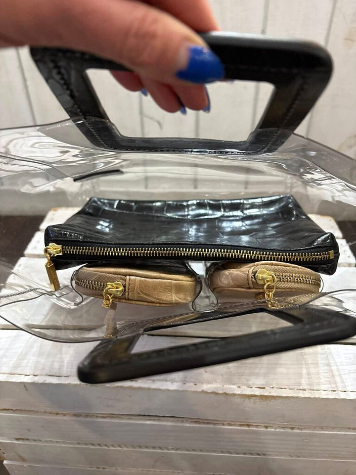 Staud Shirley Transparent Croc Handbag