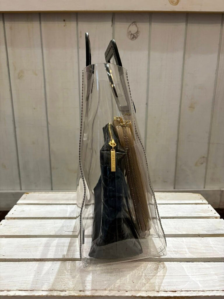 Staud Shirley Transparent Croc Handbag