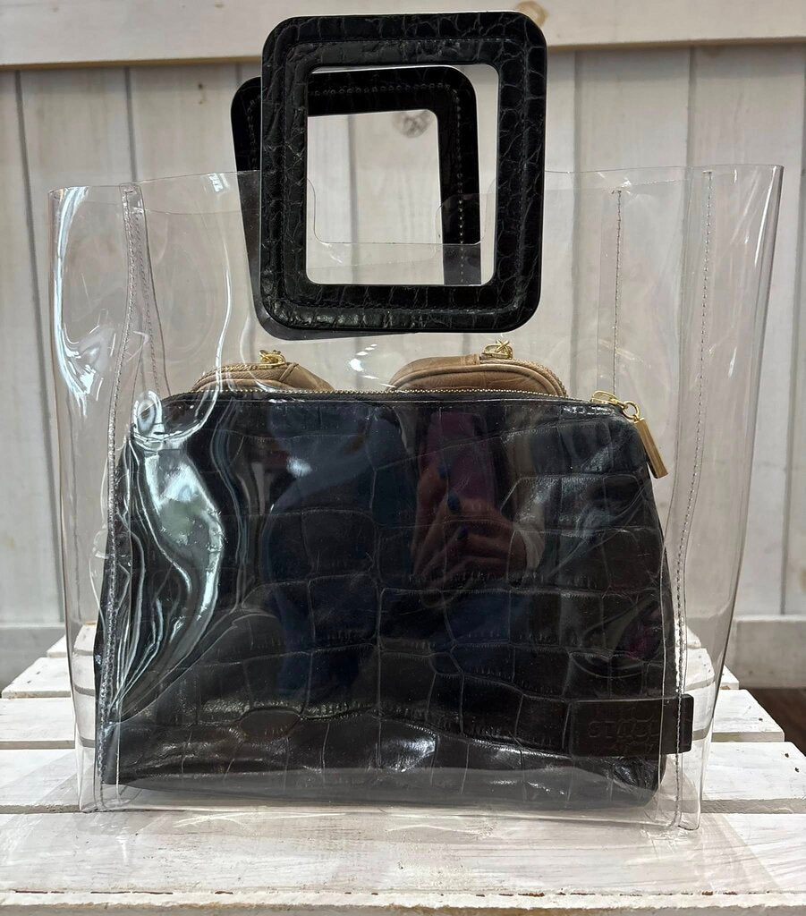 Staud Shirley Transparent Croc Handbag