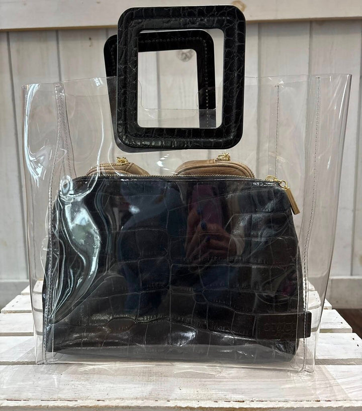Staud Shirley Transparent Croc Handbag