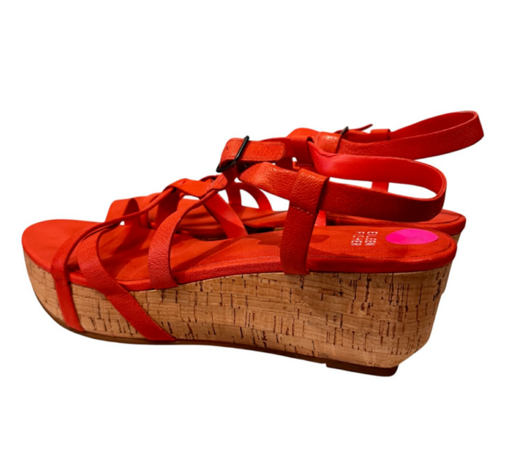 Eileen Fisher Array Platform Wedges Strappy Sandals - Size 11