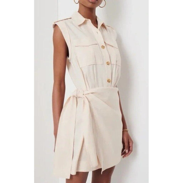 Derek Lam 10 Crosby Giselle Mini Tie Front Cargo Dress - Size 12(Retails for $255)