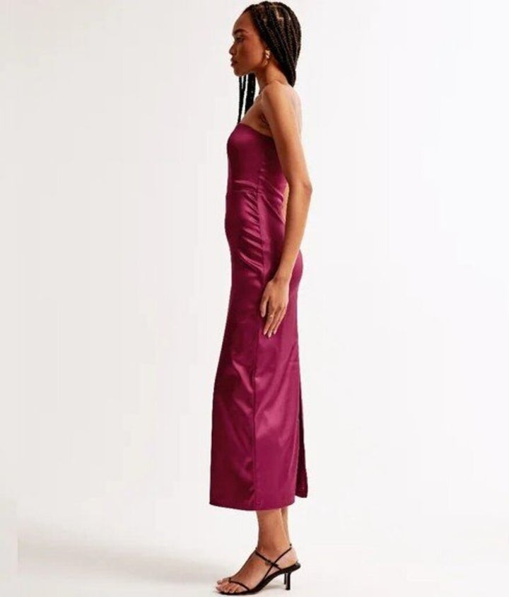 Abercrombie & Fitch NWT Strapless Satin Sculpt Maxi Dress - Size large