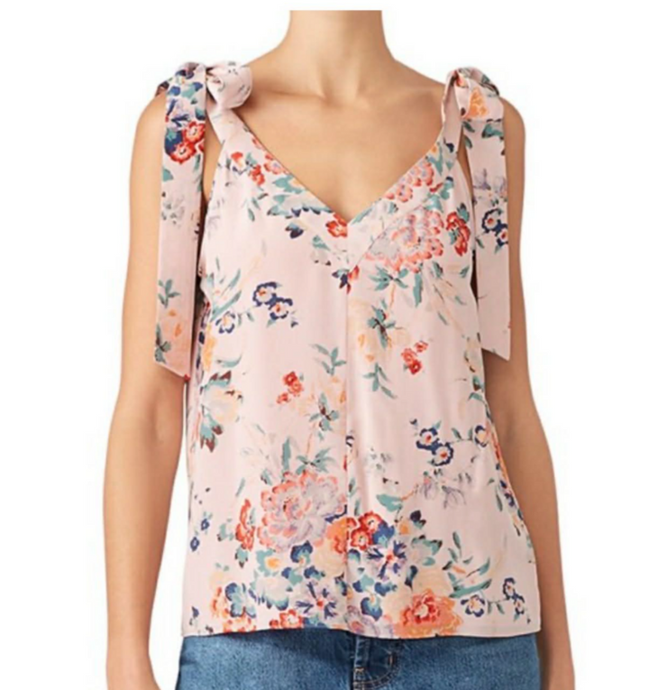 Rebecca Taylor Sleeveless Silk Marlena Shoulder Tie Tank - Size 2