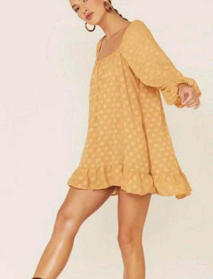 Show Me Your Mumu Briar Mini Dress In Gold Dot - Size XS