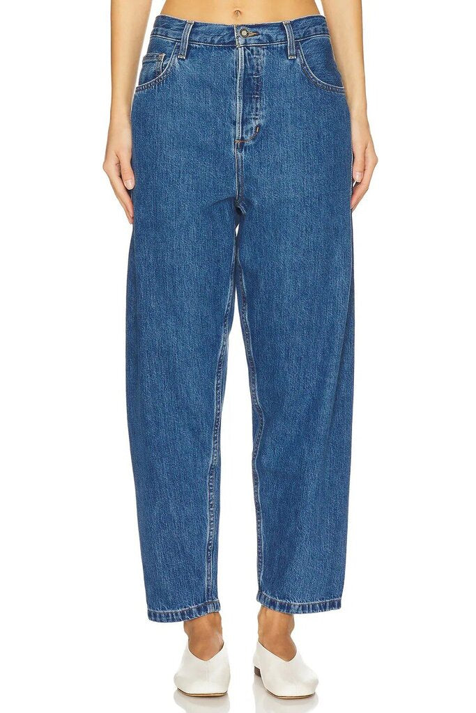 Favorite Daughter The Nikki Mid Rise Barrel Jeans in Los Angeles - Size 27 (Retails for $218)