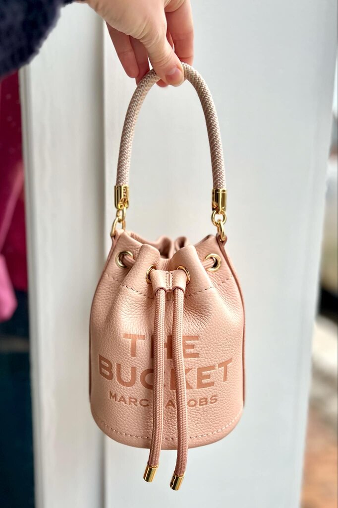 Marc Jacobs The Leather Mini Bucket Bag In Rose Pink