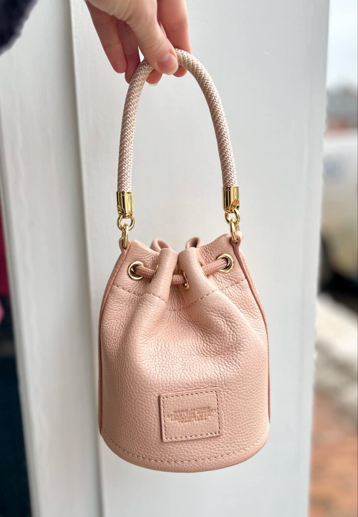 Marc Jacobs The Leather Mini Bucket Bag In Rose Pink