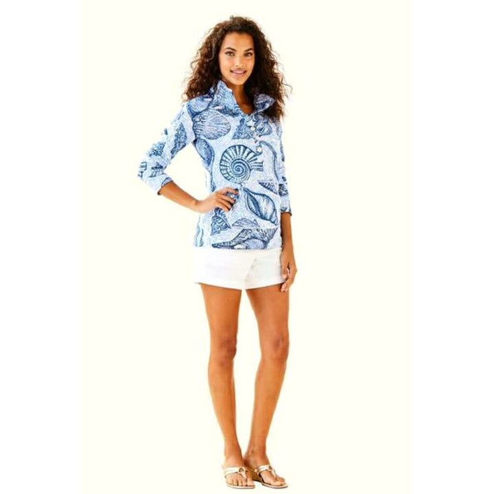 Lilly Pulitzer Captain Popover Pullover in Blue Peri Pop Up Stuffed Shells - Size XS