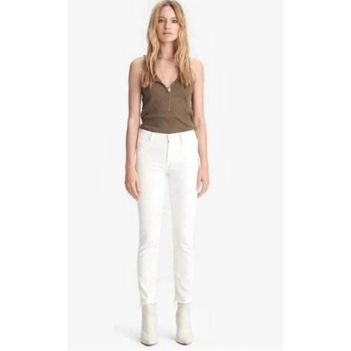 Mother The Rascal Crop Fray in Cream Puffs - Size 28