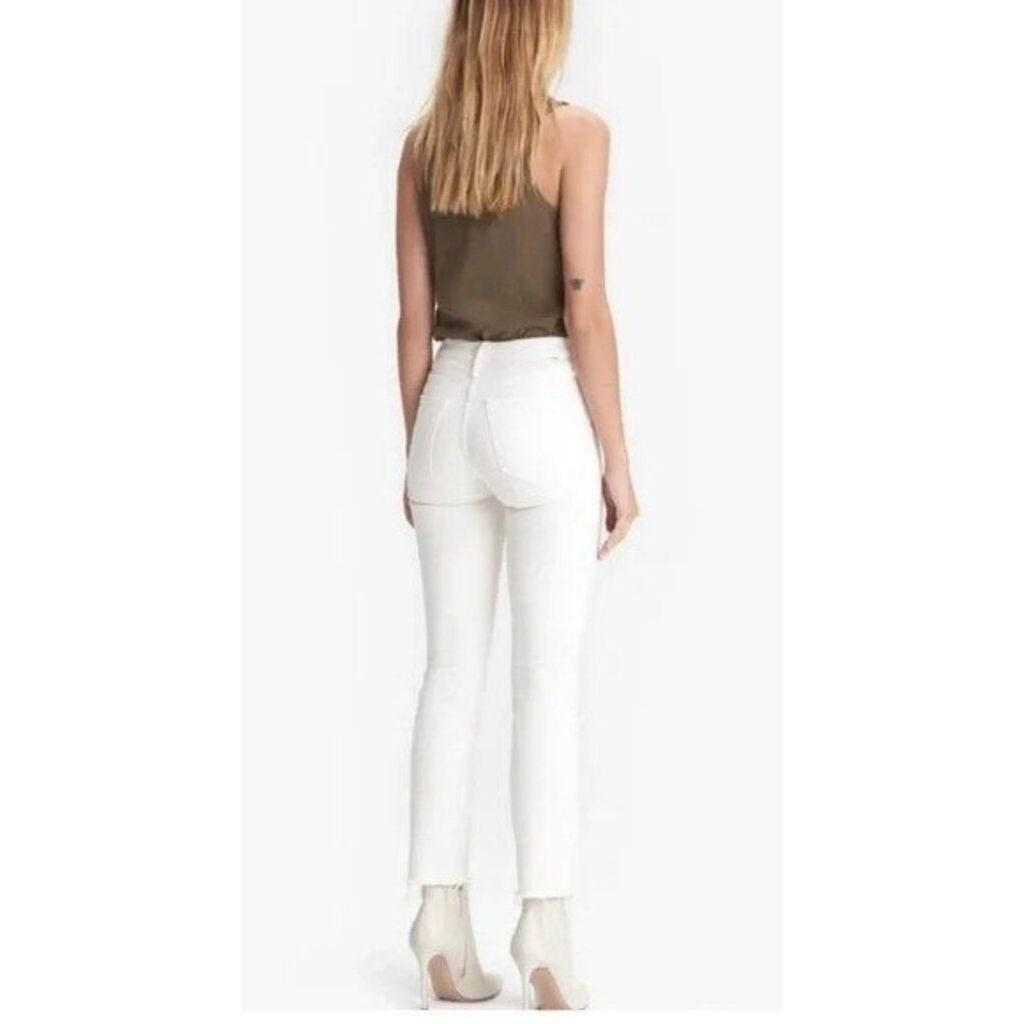 Mother The Rascal Crop Fray in Cream Puffs - Size 28
