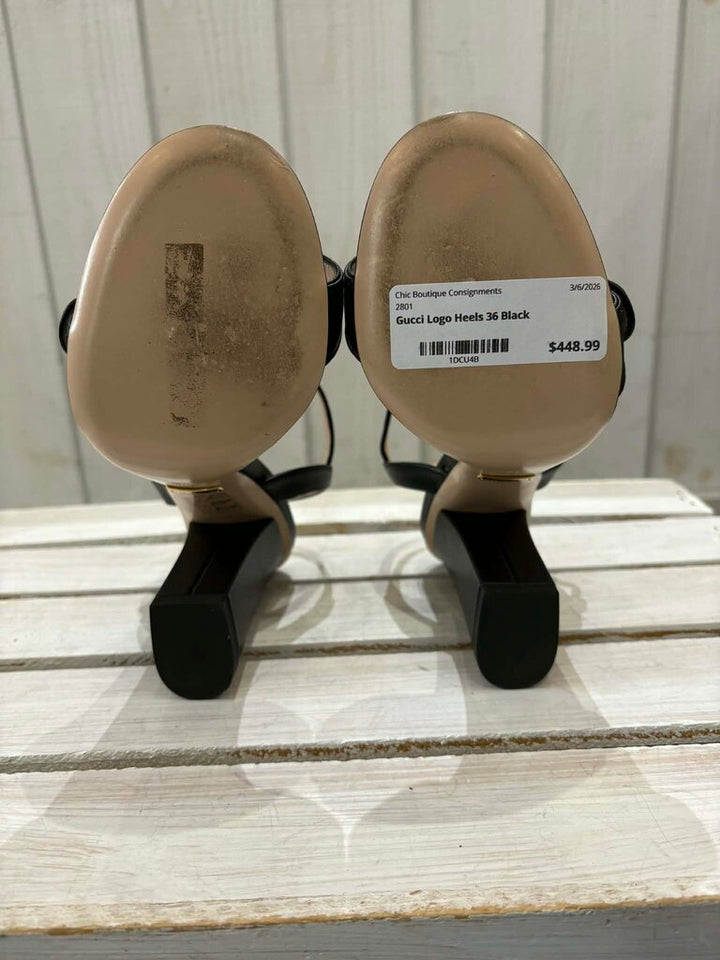 Gucci Double G Logo Leather Sandals - Size 36