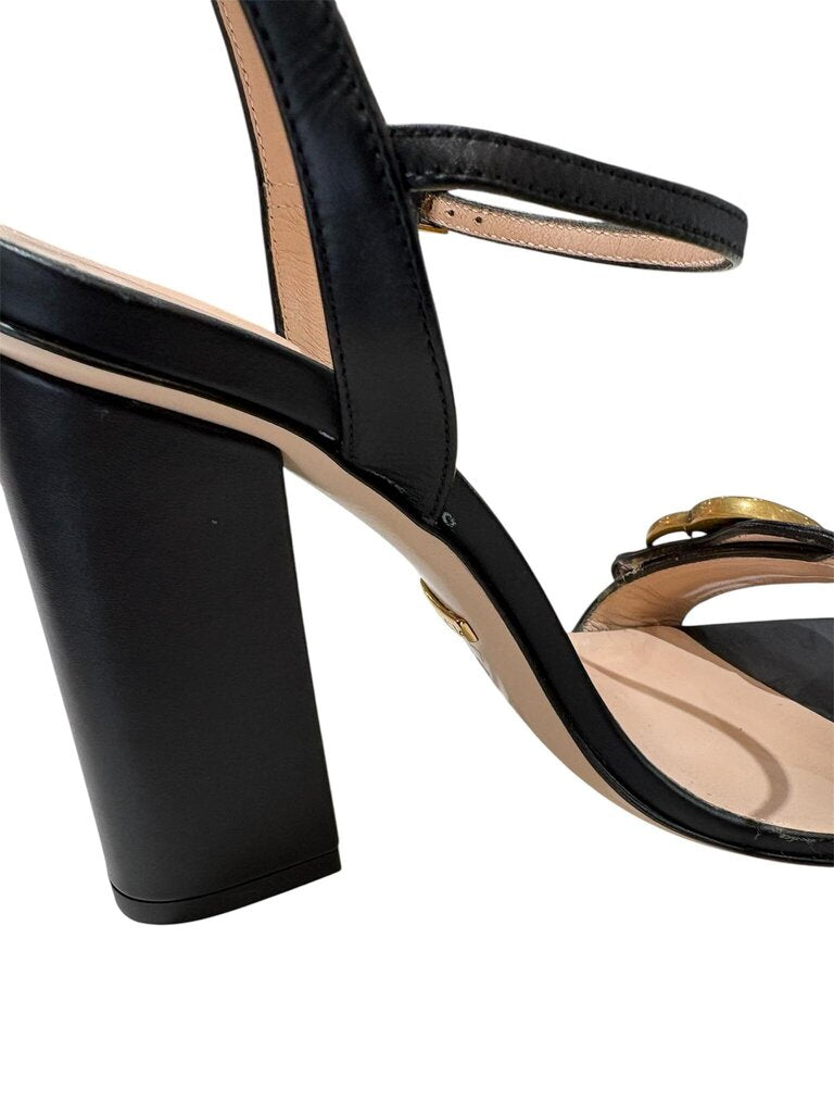 Gucci Double G Logo Leather Sandals - Size 36