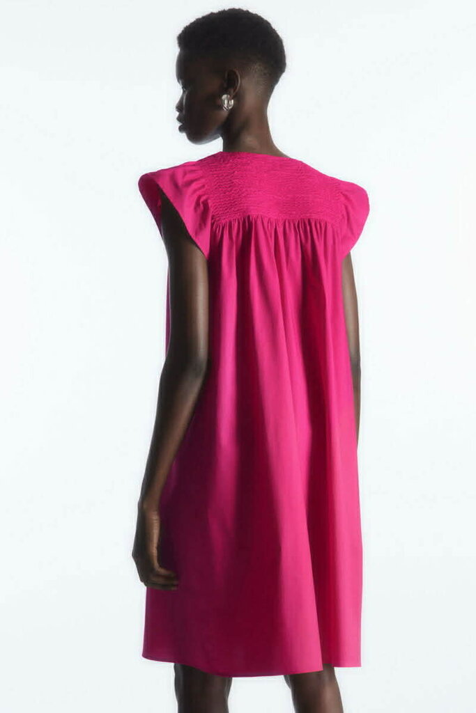 COS Smocked V-Neck Mini Dress - Size 2