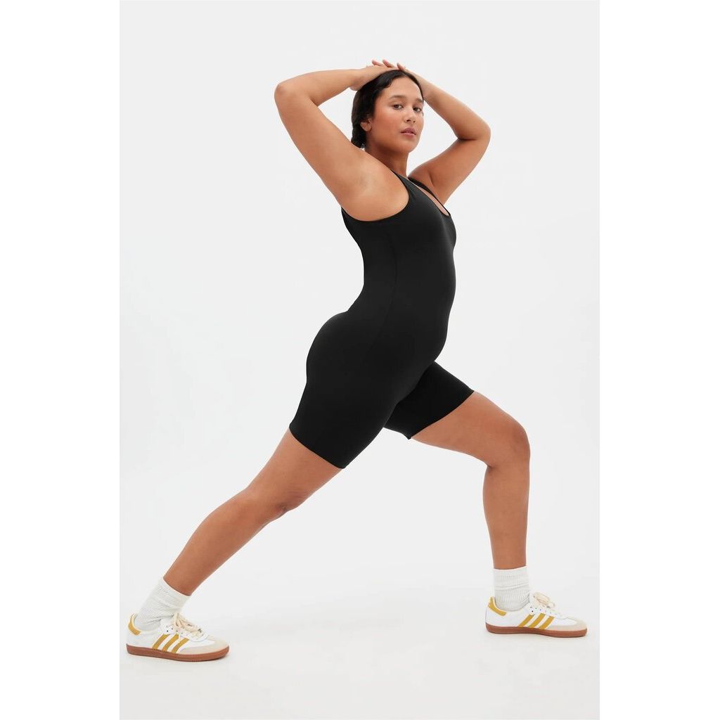 Girlfriend Collective Black Bike Unitard - Size XS