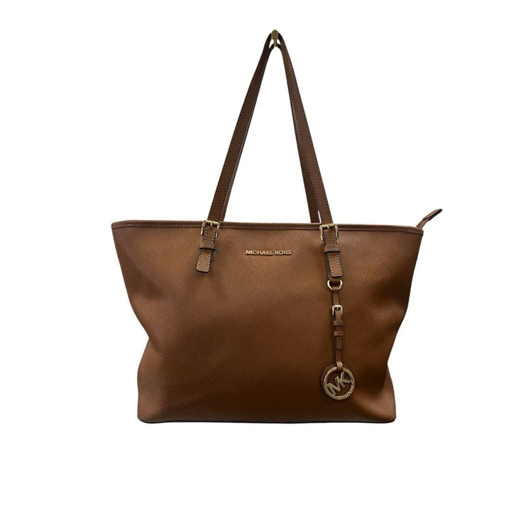 Michael Kors Jet Set Leather Brown Tote Bag