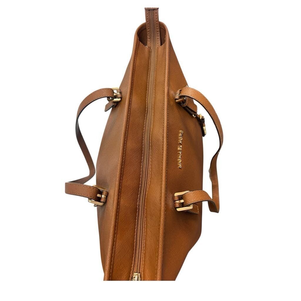 Michael Kors Jet Set Leather Brown Tote Bag