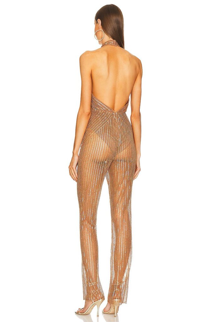 Michael Costello X Revolve NWT Yasmin Jumpsuit in Antique Gold - Size Medium (Retails for $488)