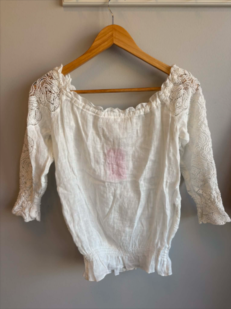 Temptation Positano "Cecina" Off-the-Shoulder Blouse In Bianco White - Size XS
