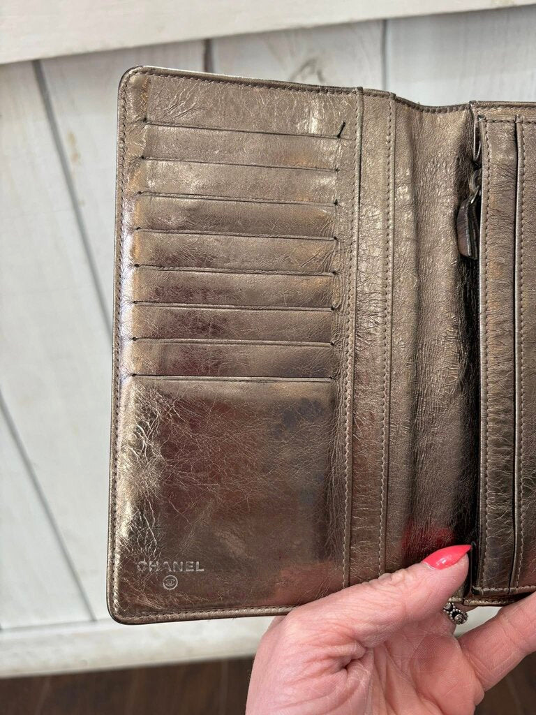 Chanel Quilted Metallic 2.55 Bifold Long Wallet
