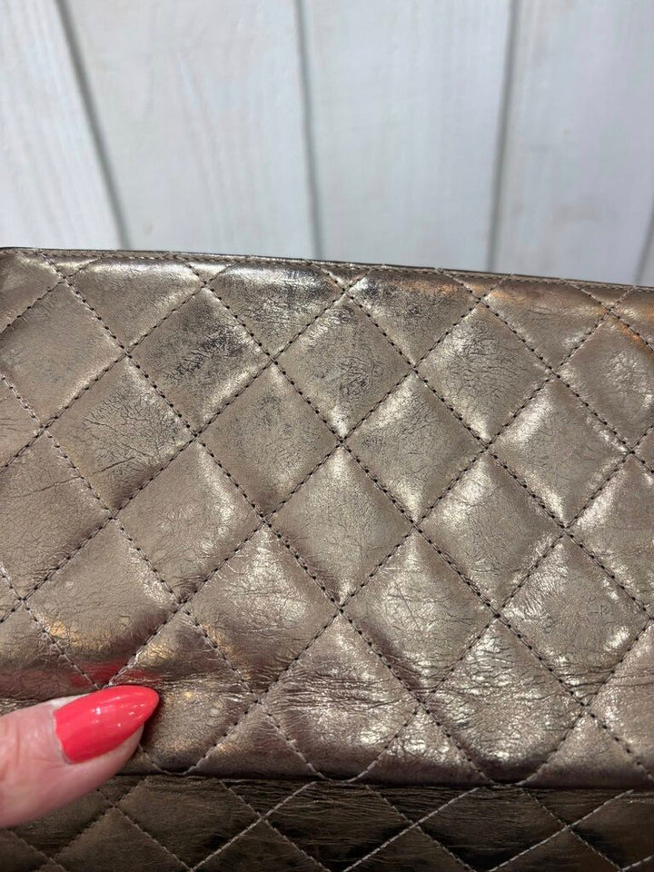 Chanel Quilted Metallic 2.55 Bifold Long Wallet
