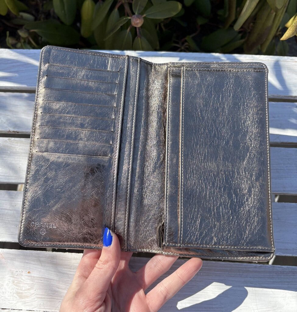 Chanel Quilted Metallic 2.55 Bifold Long Wallet